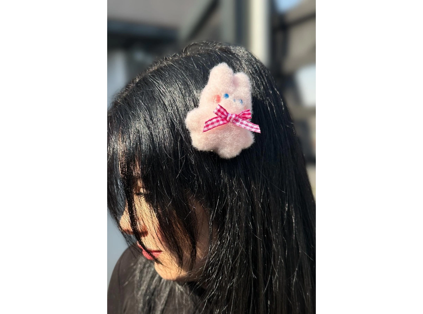 Pembe Renk Tavşan Figürlü Yan Toka