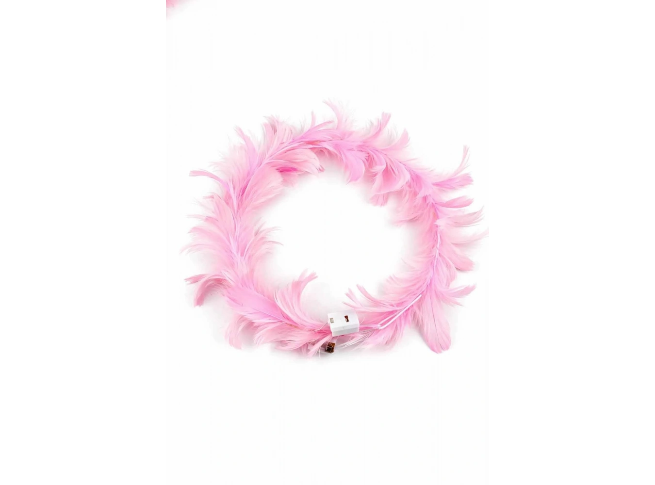 Pembe Renk Tüy Detaylı Işıklı Taç