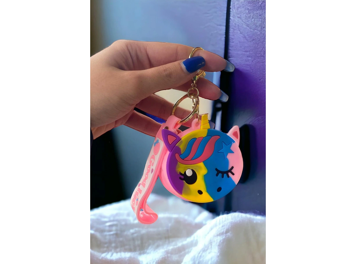 Pembe Renk Unicorn Figürlü Cüzdan/ Anahtarlık