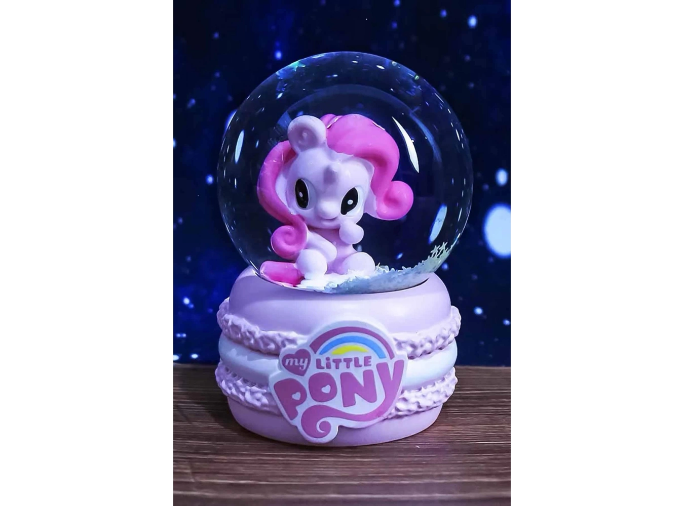 Pembe Renk Unicorn Figürlü Küçük Boy Işıklı Kar Küresi