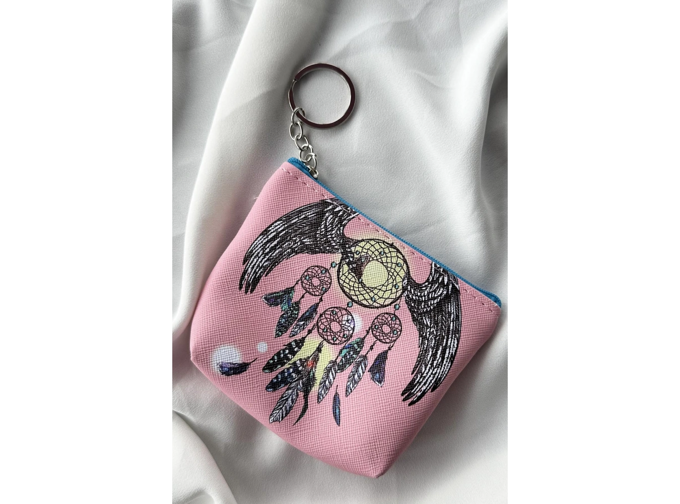 Pudra Renk Düş Kapanı Figürlü Anahtarlık /Cüzdan