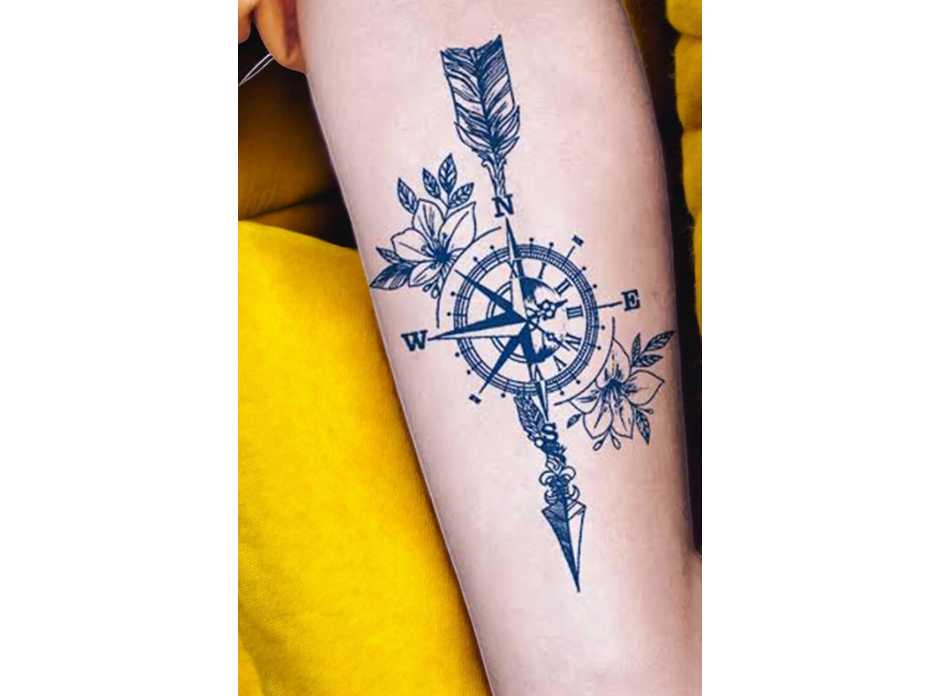 Pusula Figürlü 12 Saat Sonra Kararan Geçici Dövme Tattoo