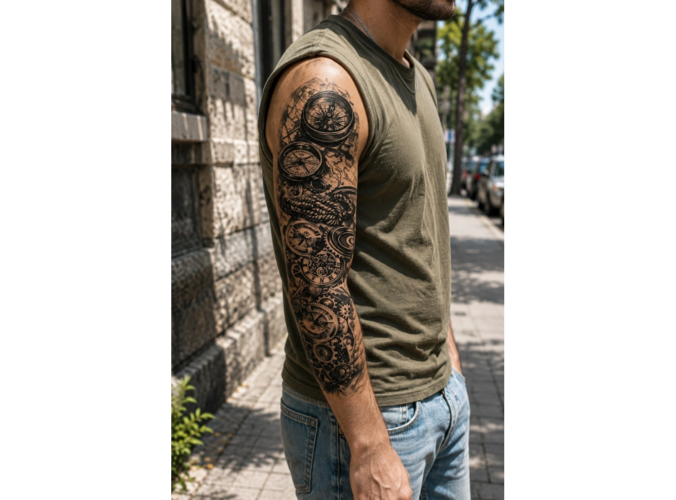 Pusula Kol Geçici Dövme Tattoo