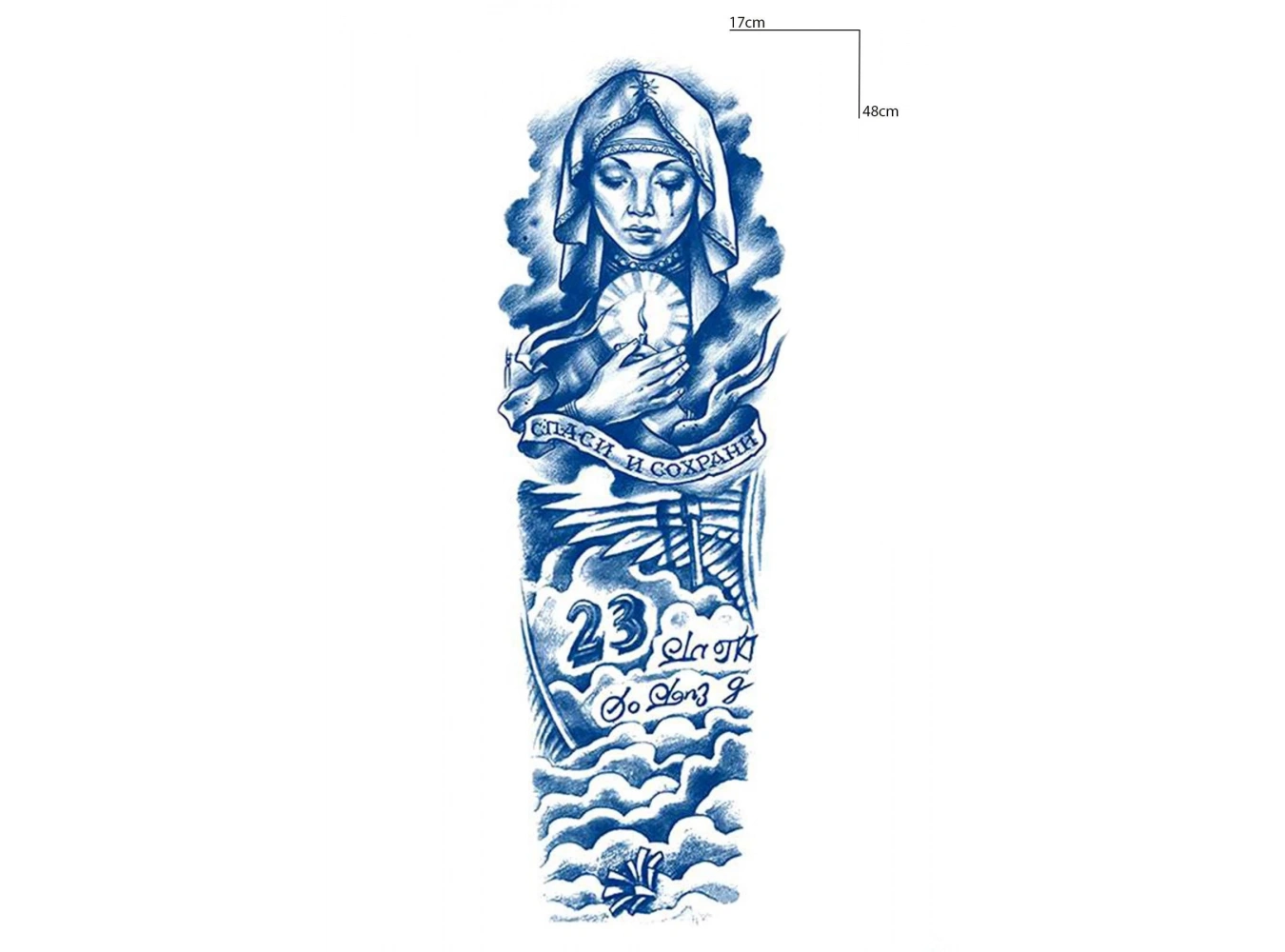 Rahibe Figürlü 12 Saat Sonra Kararan Geçici Kol Dövme Tattoo