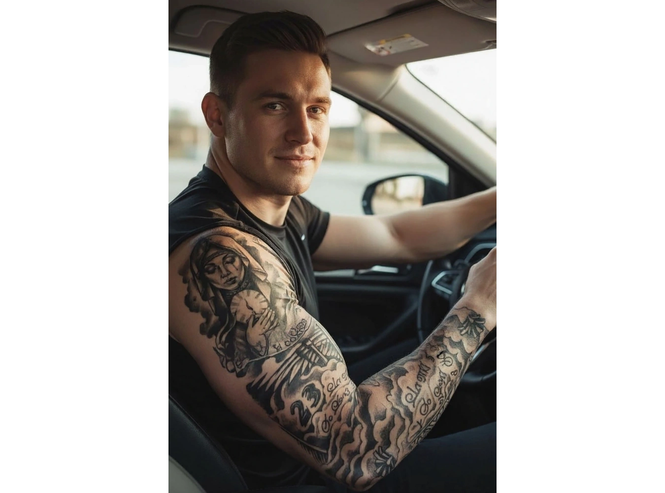 Rahibe Figürlü 12 Saat Sonra Kararan Geçici Kol Dövme Tattoo