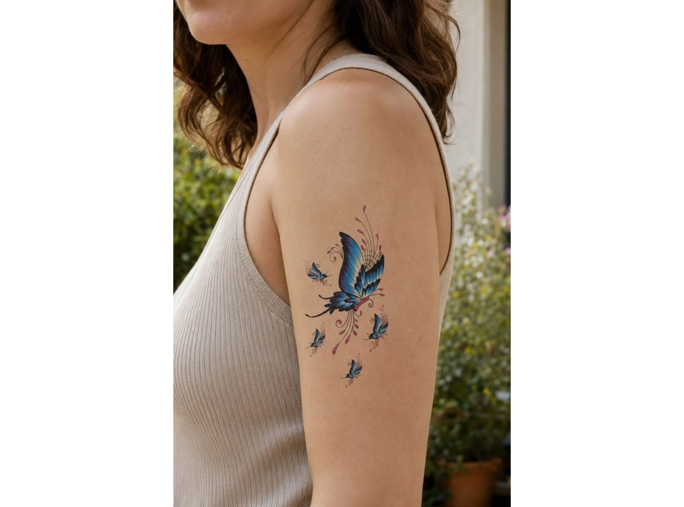 Renkli Kelebek Mini Geçici Dövme Tattoo