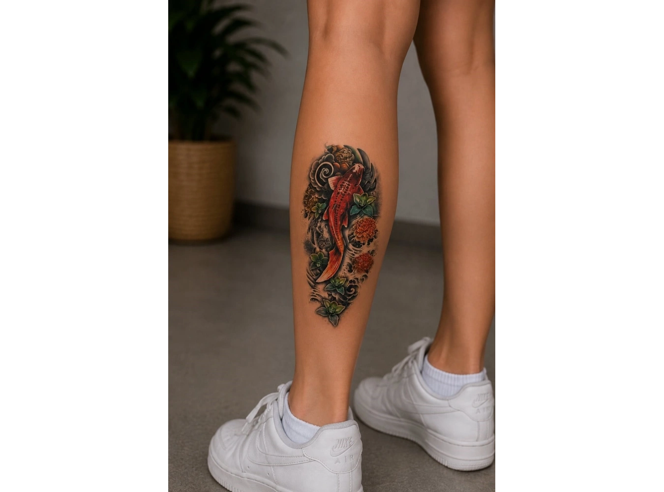 Renkli Koi Balığı Geçici Dövme Tattoo