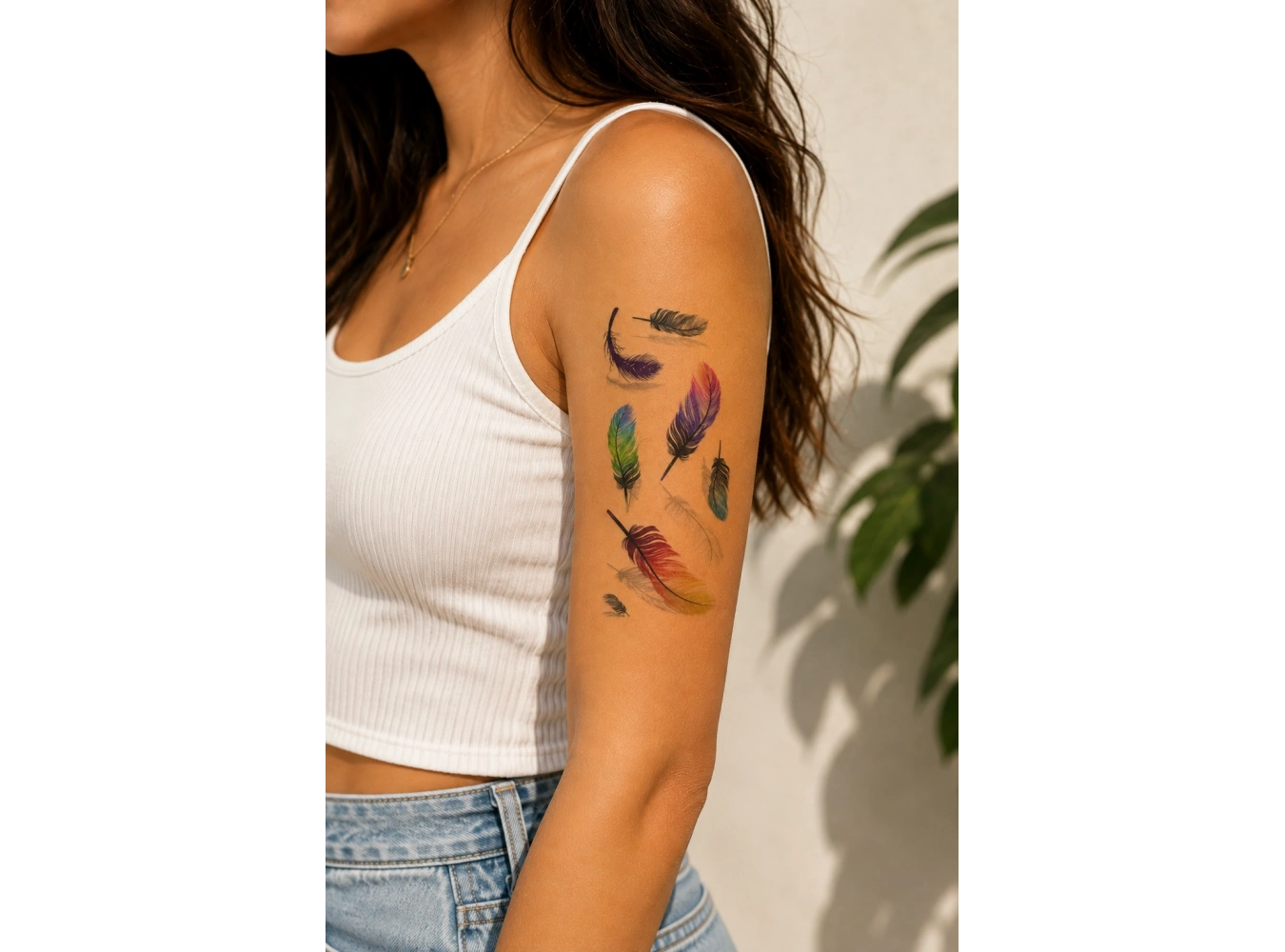 Renkli Tüy Geçici Dövme Tattoo