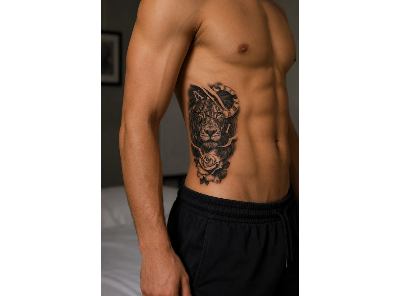 Roma Rakamlı Aslan Geçici Dövme Tattoo