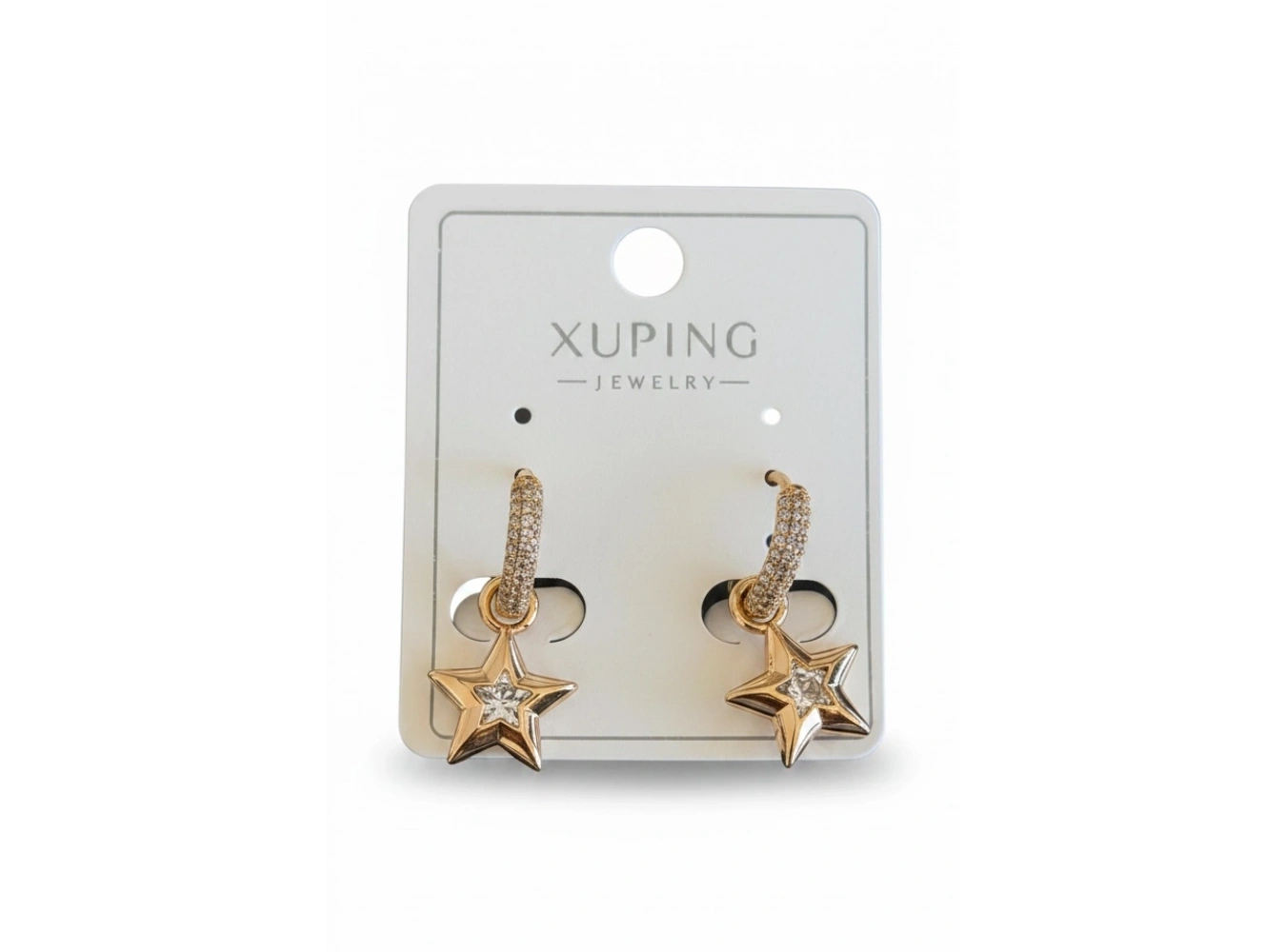 Rose Gold Renk Yıldız Figürlü Taşlı Xuping Küpe (Çift)