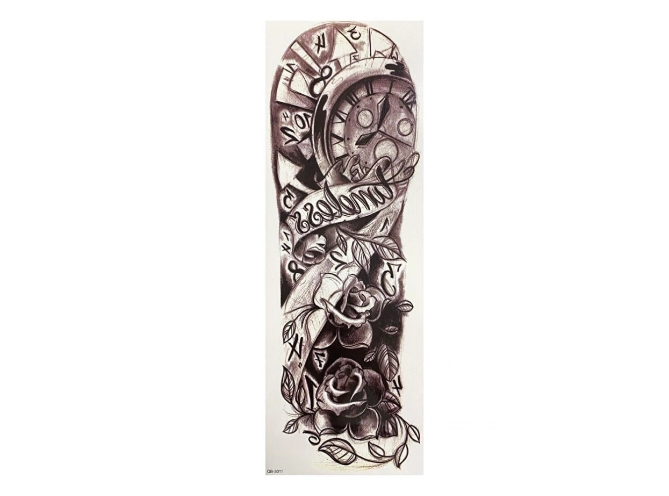 Saat Gül Kol Dövme Geçici Tattoo