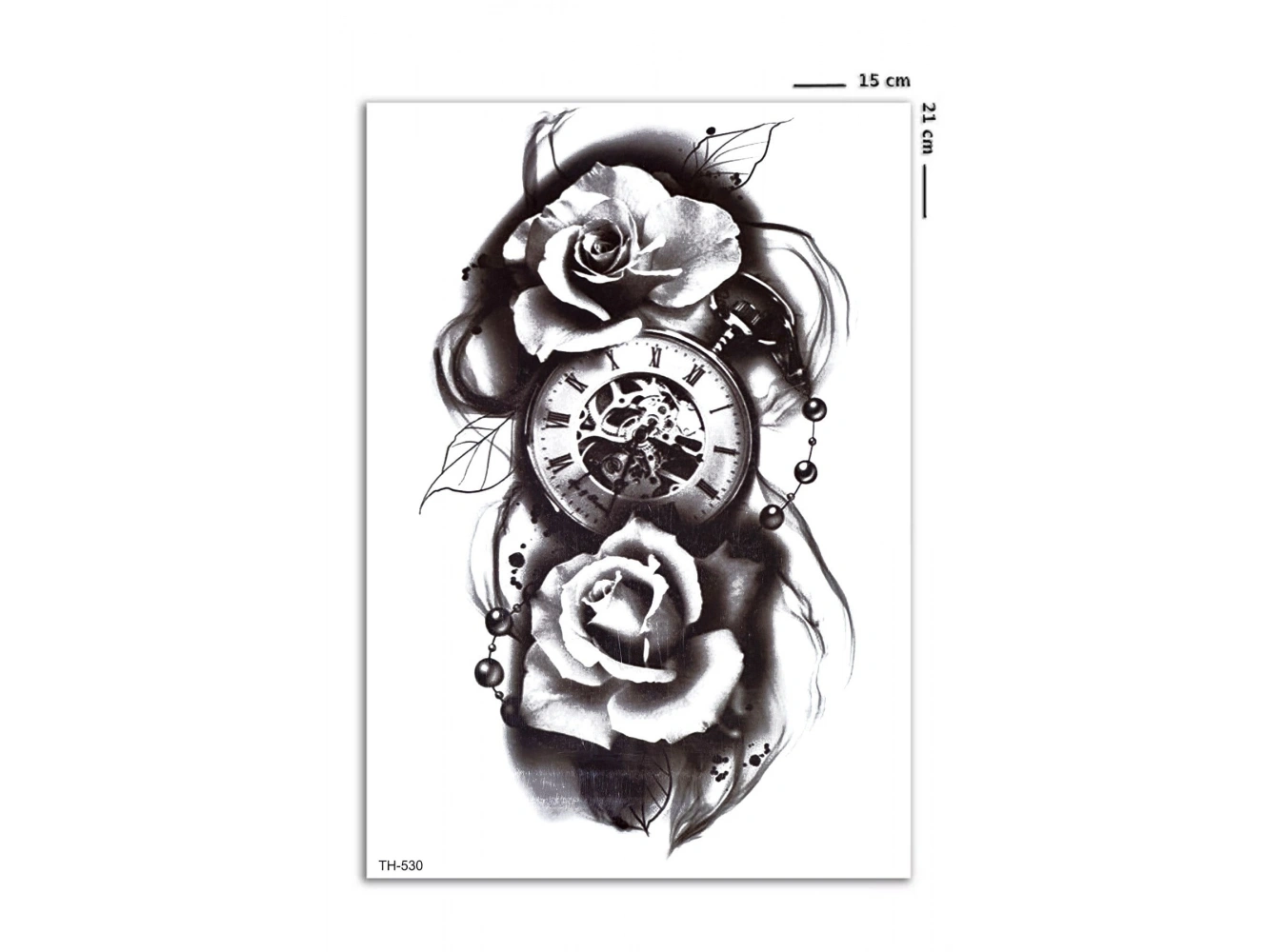 Saat ve Gül Geçici Dövme Tattoo