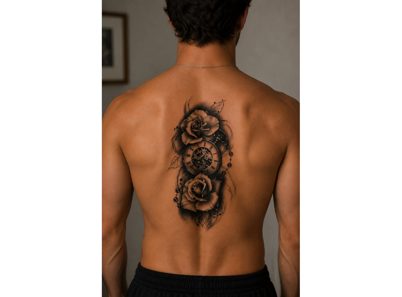 Saat ve Gül Geçici Dövme Tattoo
