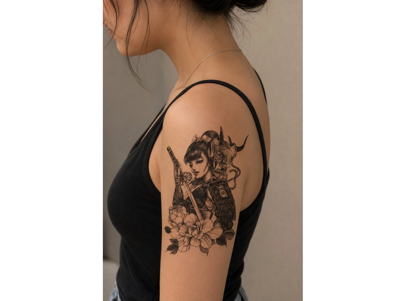 Samuray Kızı Geçici Dövme Tattoo