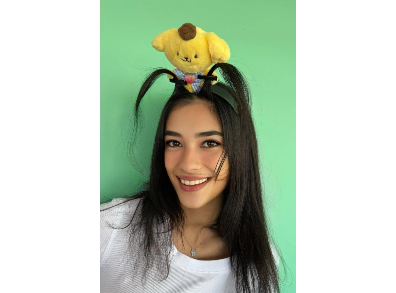 Sarı Renk Anime Figürlü Perçem Tokası Detaylı Taç