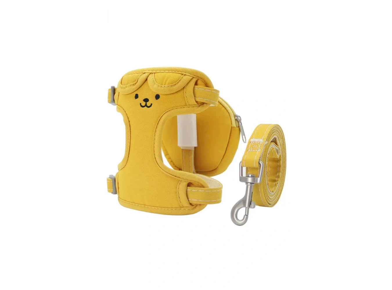 Sarı Renk Ayıcık Figürlü Çanta Detaylı Bel Göğüs Ayarlanabilir Kedi/Köpek Tasma