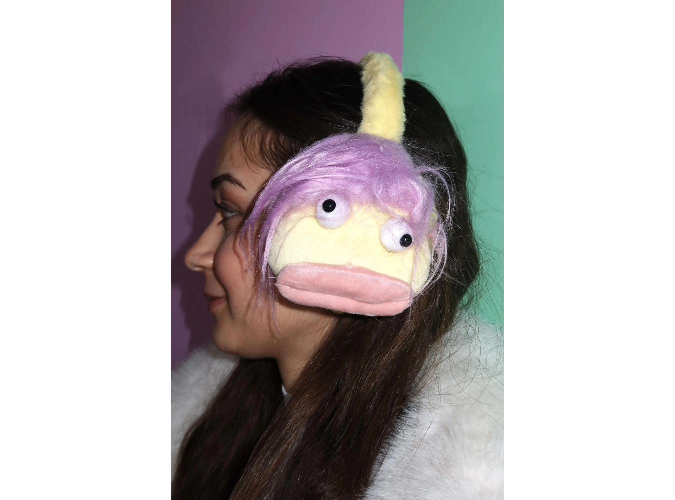 Sarı Renk Canavar Figürlü Peluş Kulaklık