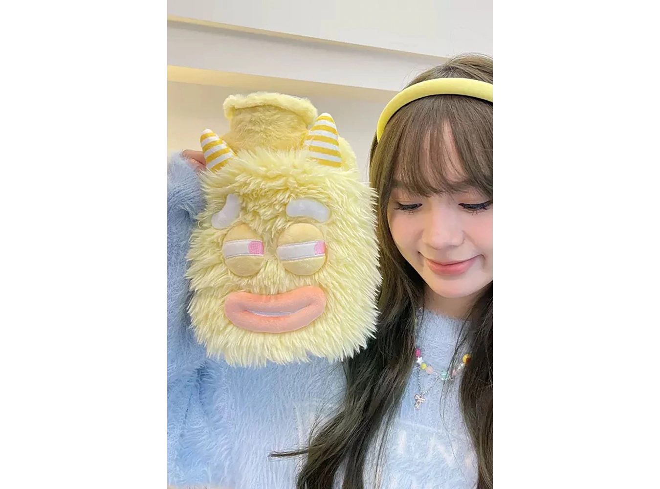 Sarı Renk Canavar Figürlü Peluş Sıcak Su Torbası