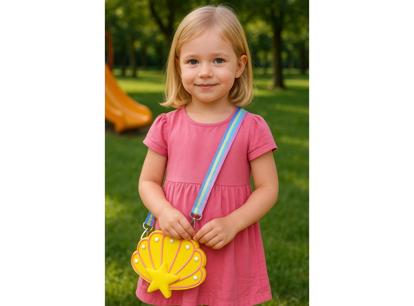 Sarı Renk Deniz Kabuğu Figürlü Çocuk Çanta