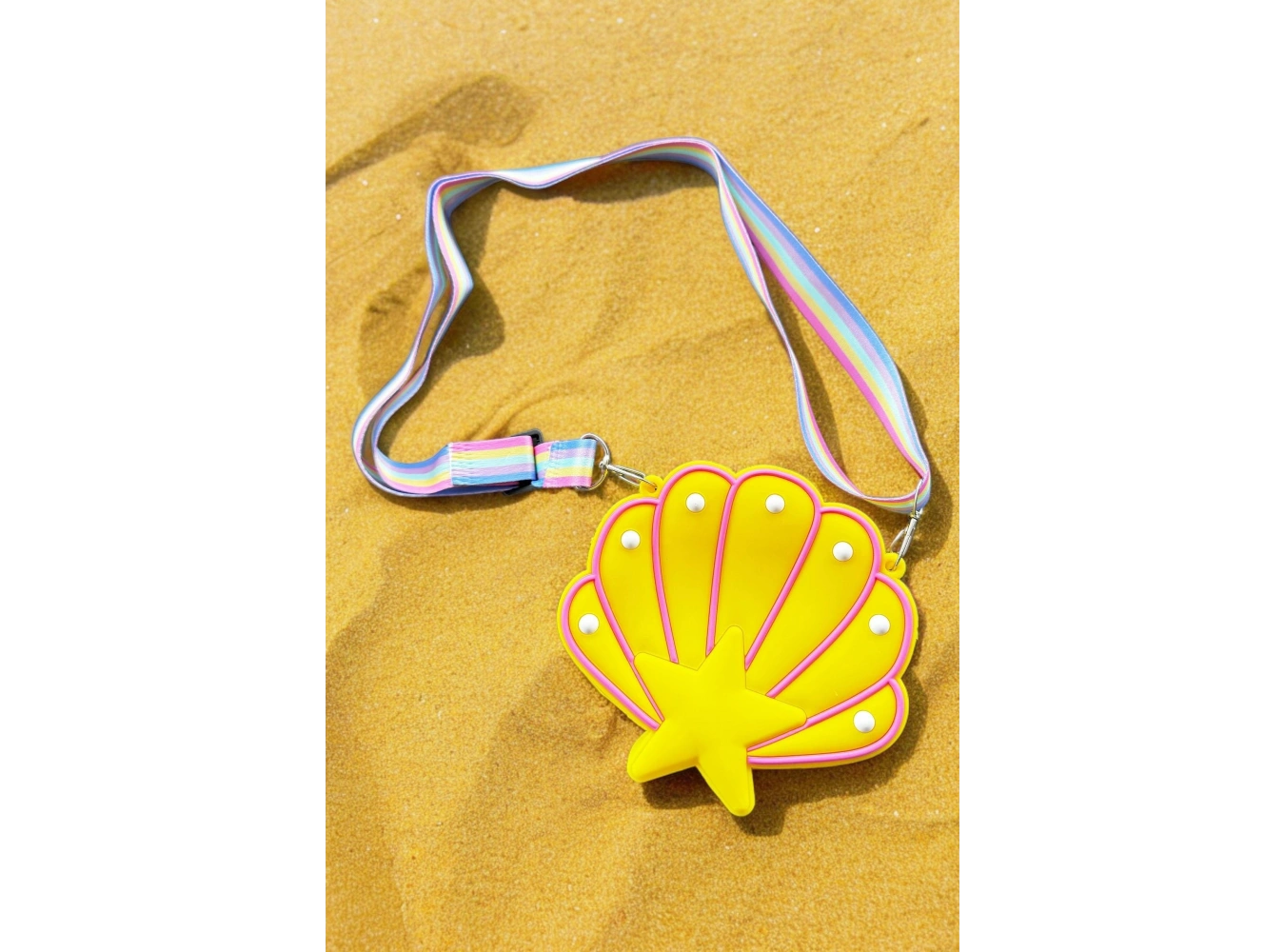 Sarı Renk Deniz Kabuğu Figürlü Çocuk Çanta