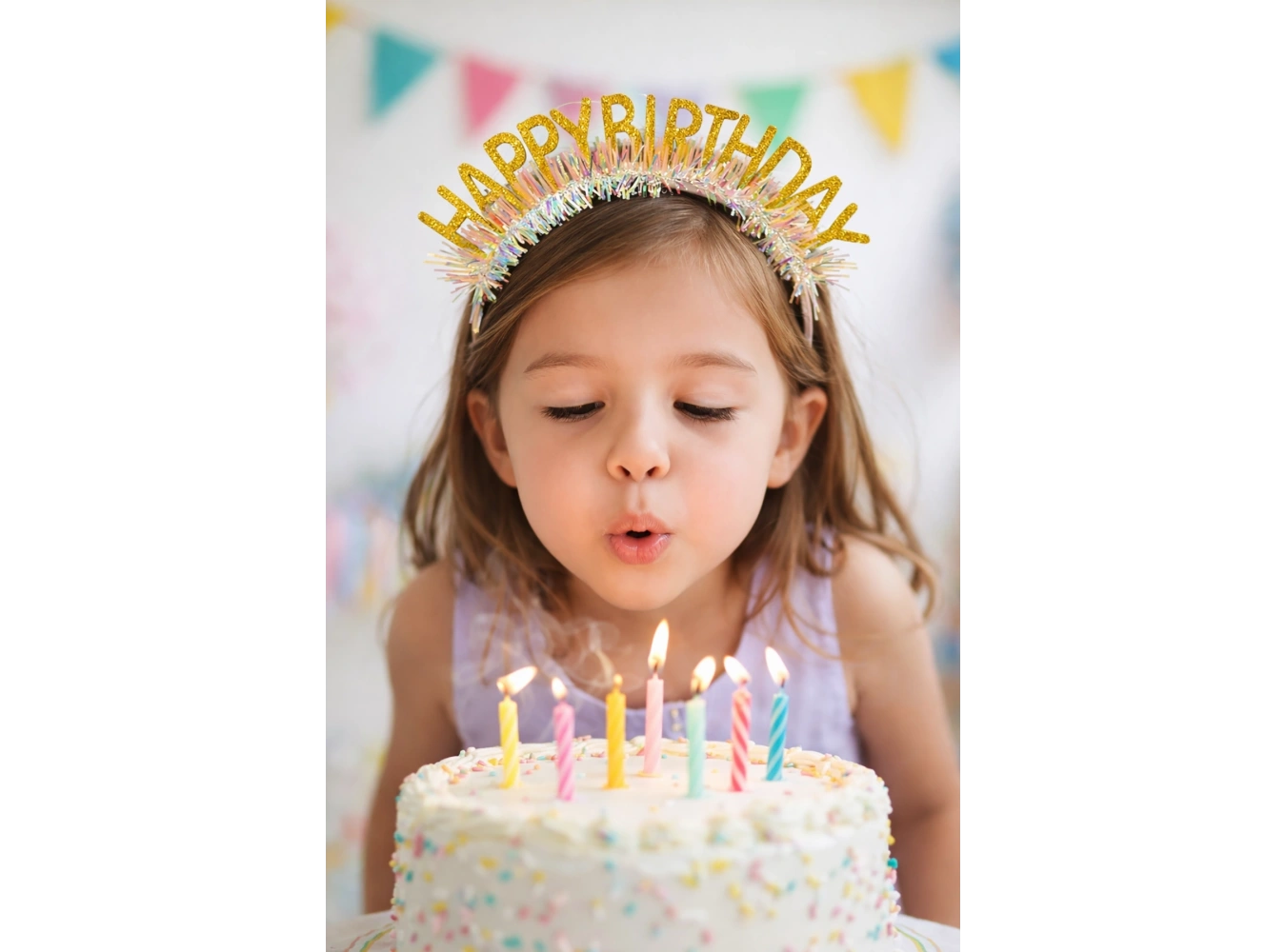 Sarı Renk Happy Birthday Yazılı Taç