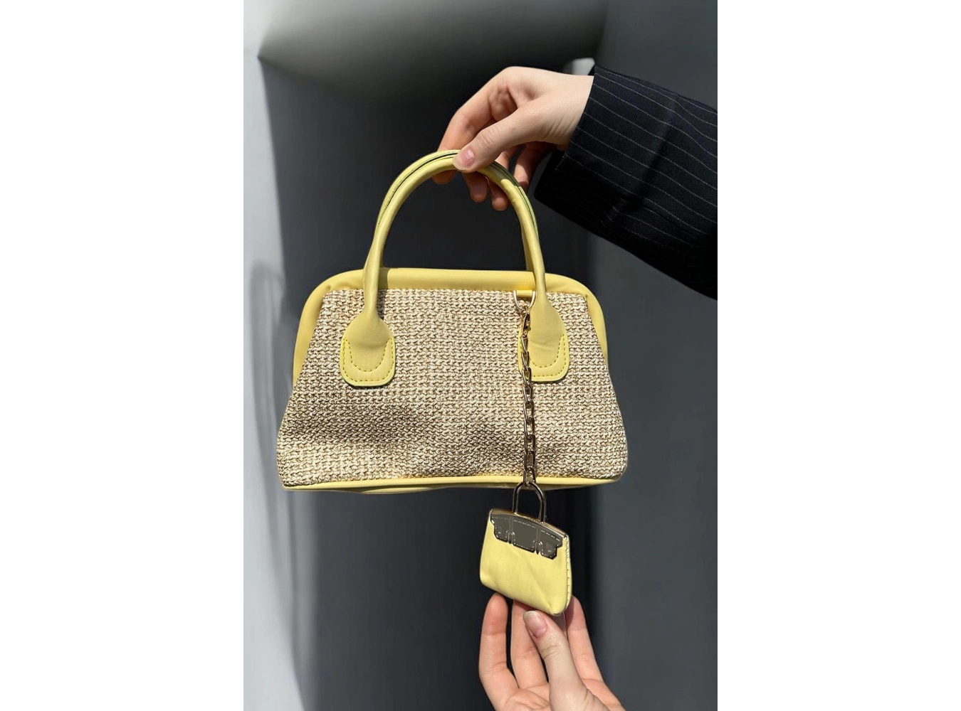 Sarı Renk Hasır Kadın Çanta