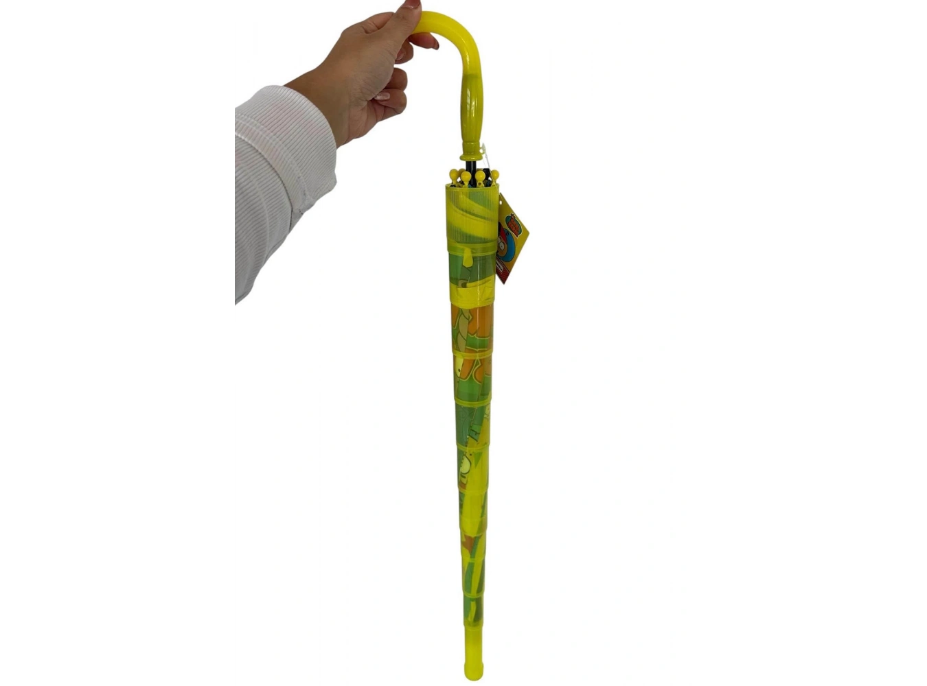 Sarı Renk Karışık Figürlü Kılıflı Çocuk Şemsiye