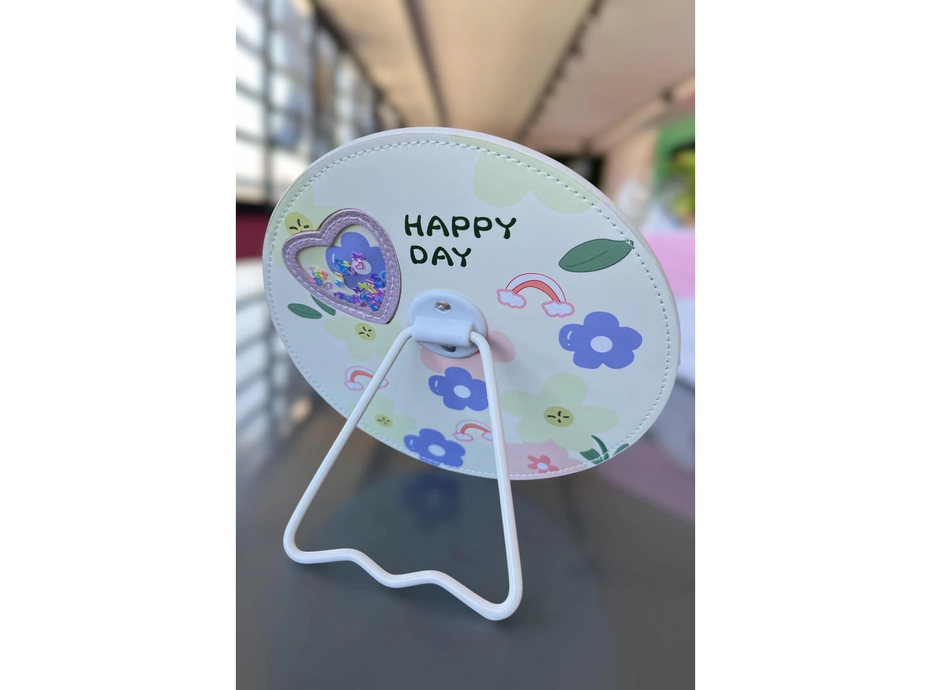 Sarı Renk Karışık Figürlü Yuvarlak Masa Aynası