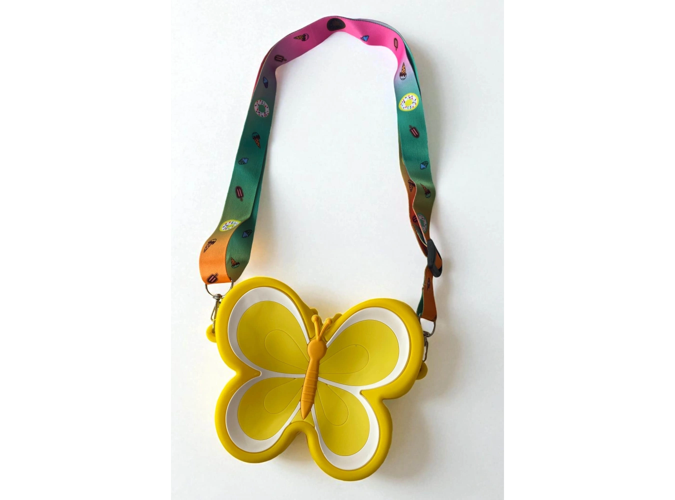 Sarı Renk Kelebek Figürlü Pop-it Çocuk Çanta