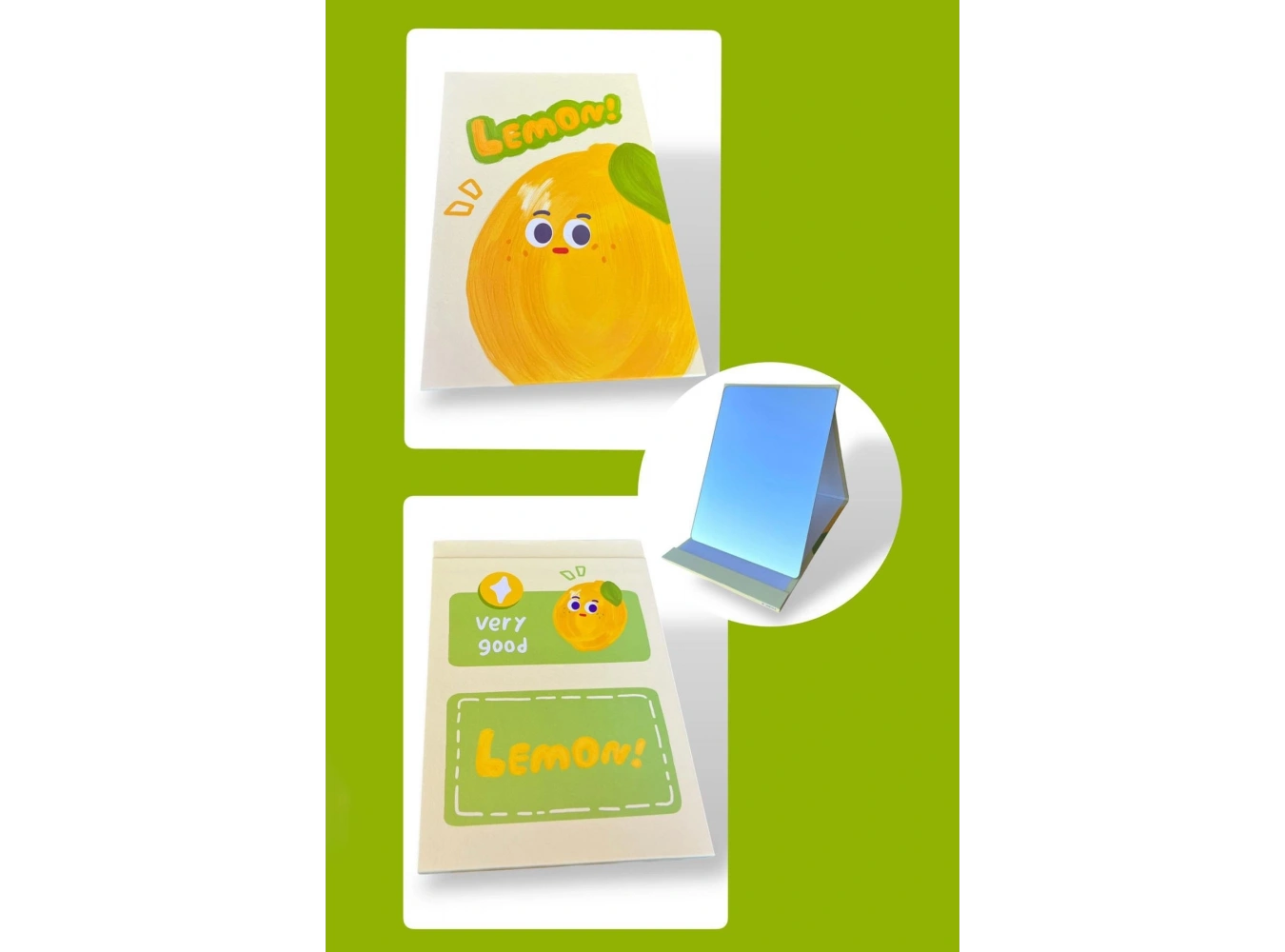 Sarı Renk Limon Figürlü Masa Aynası