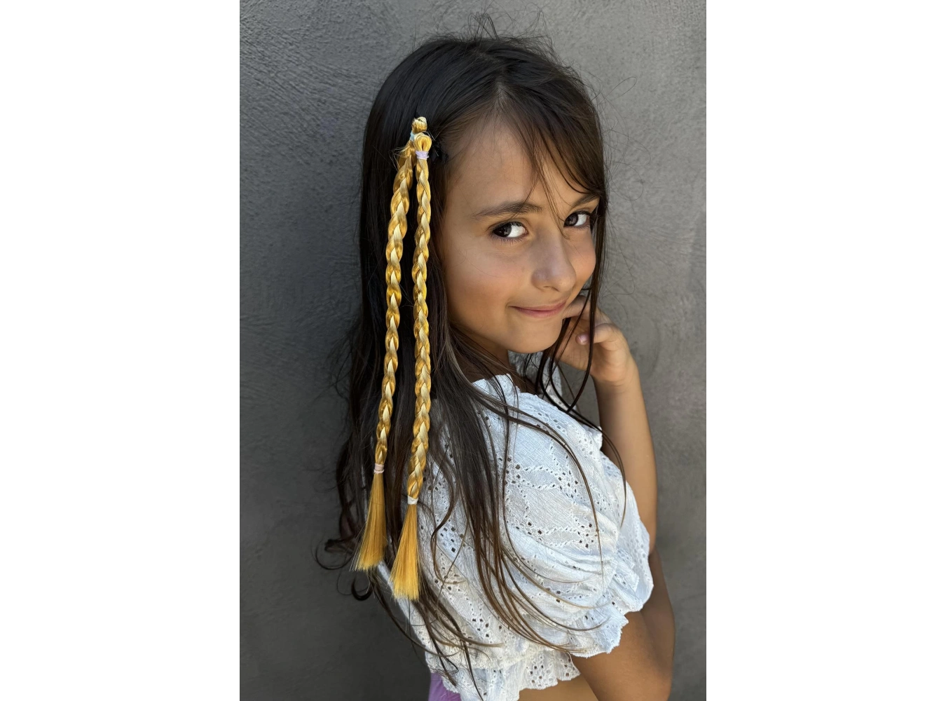 Sarı Renk Örgü Saç Figürlü Pens Toka