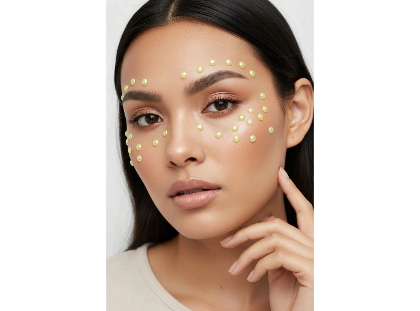 Sarı Renk Saç Vücut Ve Yüz Taşı Sticker