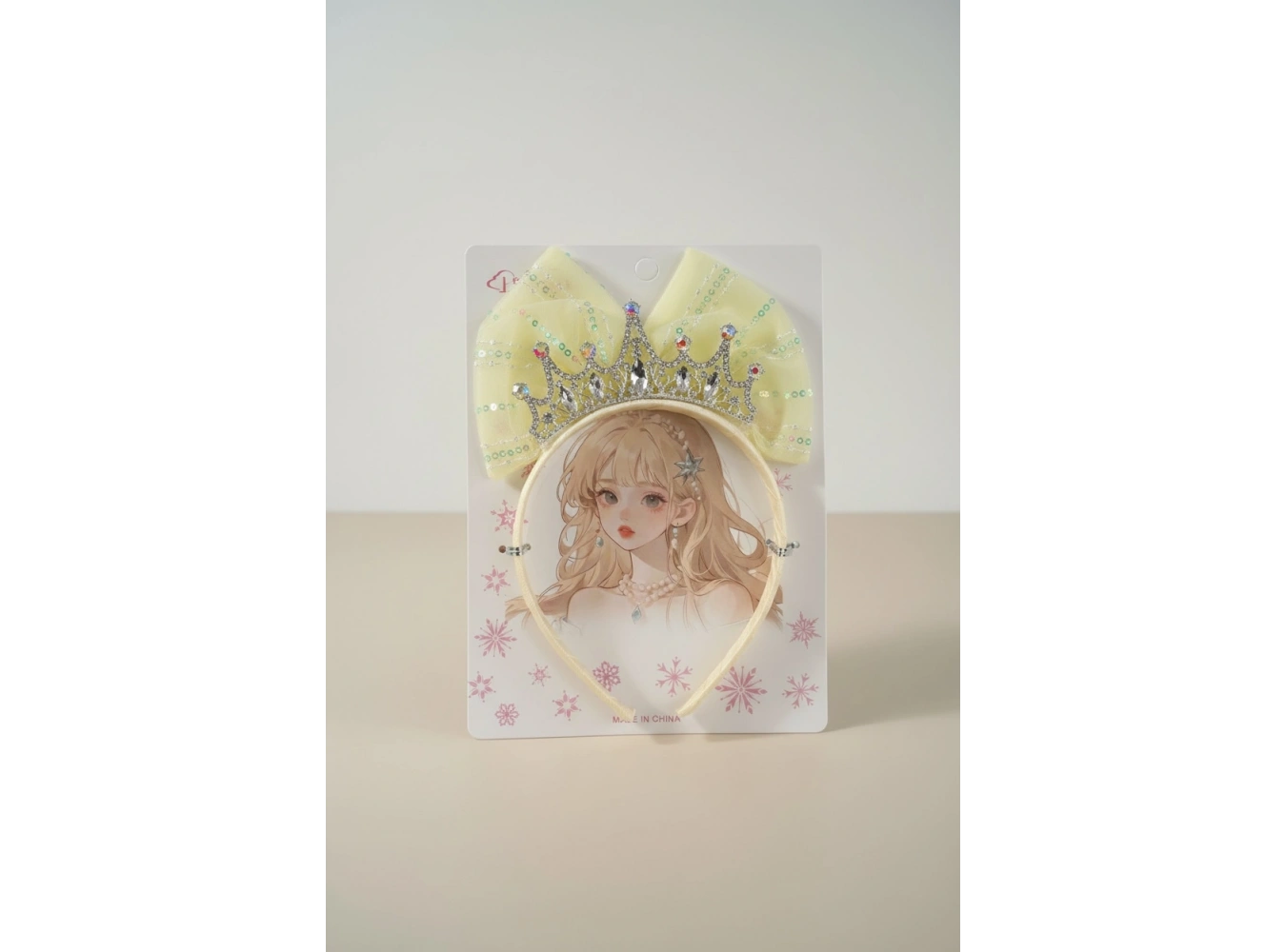 Sarı Renk Taş Detaylı Çocuk Taç