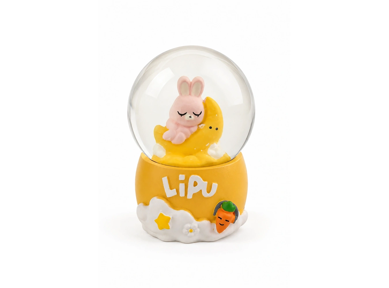 Sarı Renk Tavşan Figürlü Işıklı Mini Küre