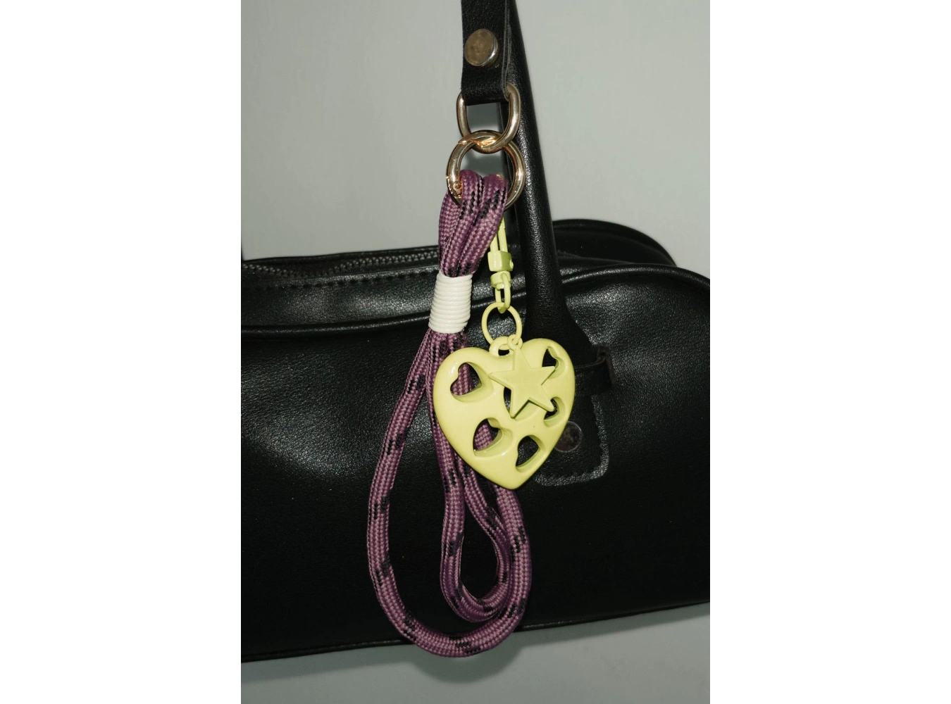 Sarı Ve Mor Renk Kalp Figürlü Çanta Charm/ Anahtarlık