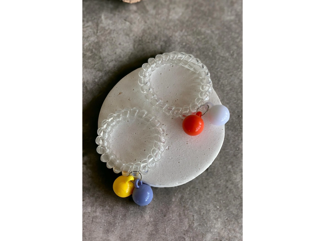 Şeffaf 2´li Boncuk Detaylı Helezon Toka