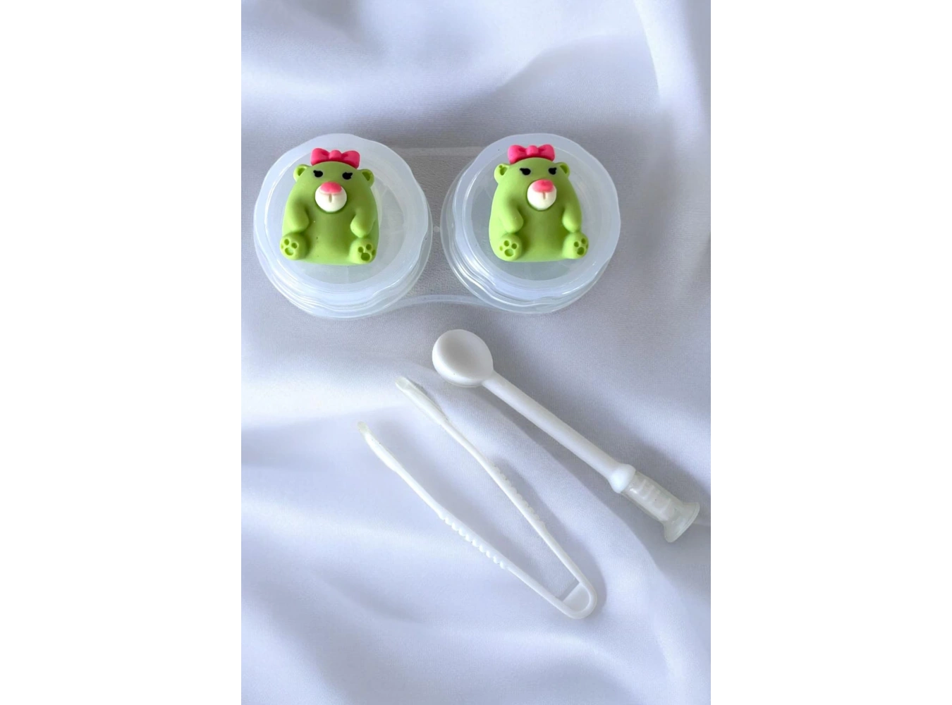 Şeffaf Renk Ayıcık Figürlü Lens Saklama Kutusu