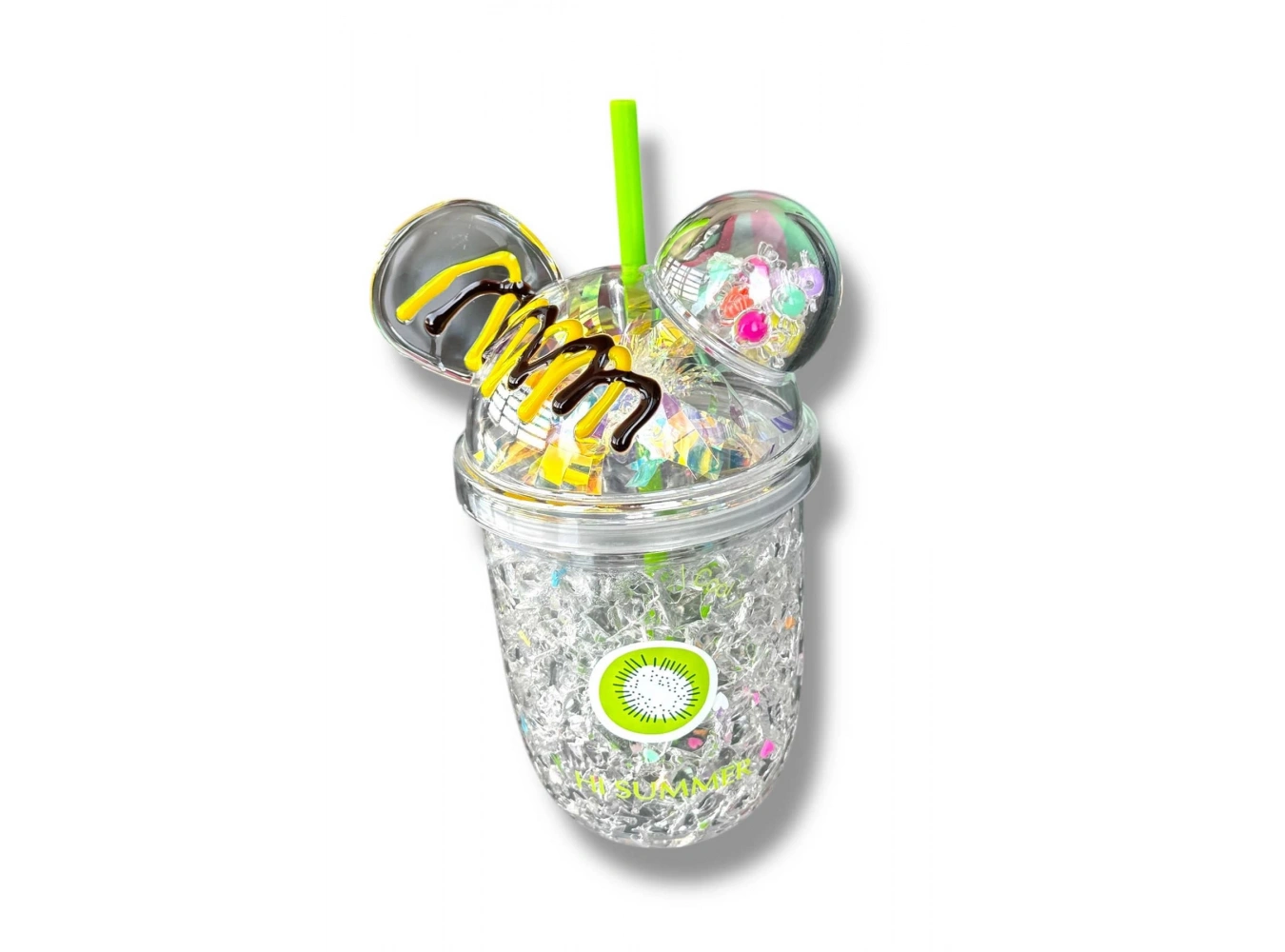 Şeffaf Renk Ayıcık Figürlü Pipetli Suluk