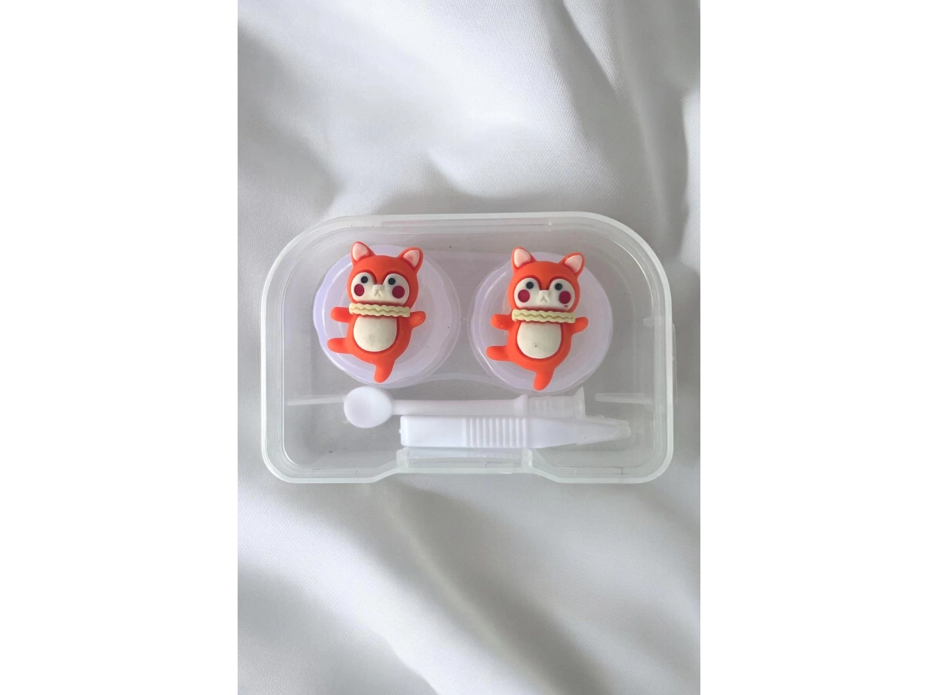 Şeffaf Renk Köpek Figürlü Lens Saklama Kutusu