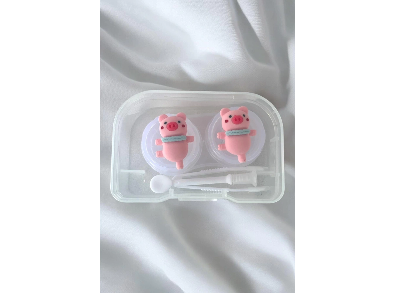 Şeffaf Renk Köpek Figürlü Lens Saklama Kutusu