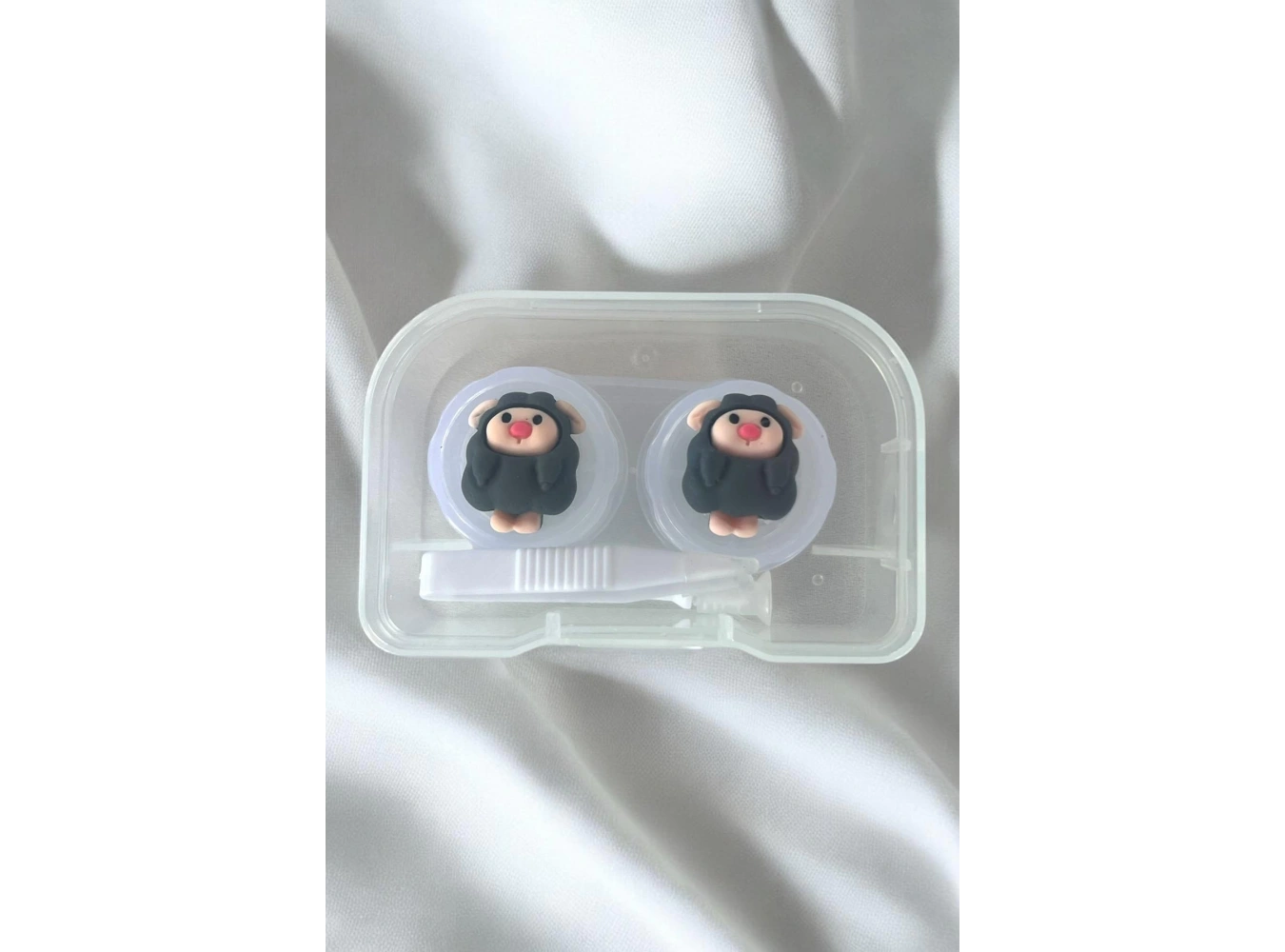 Şeffaf Renk Koyun Figürlü Lens Saklama Kutusu