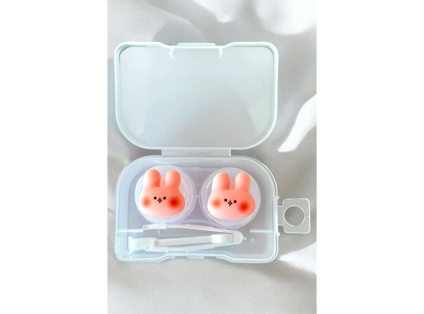 Şeffaf Renk Tavşan Figürlü Lens Saklama Kutusu