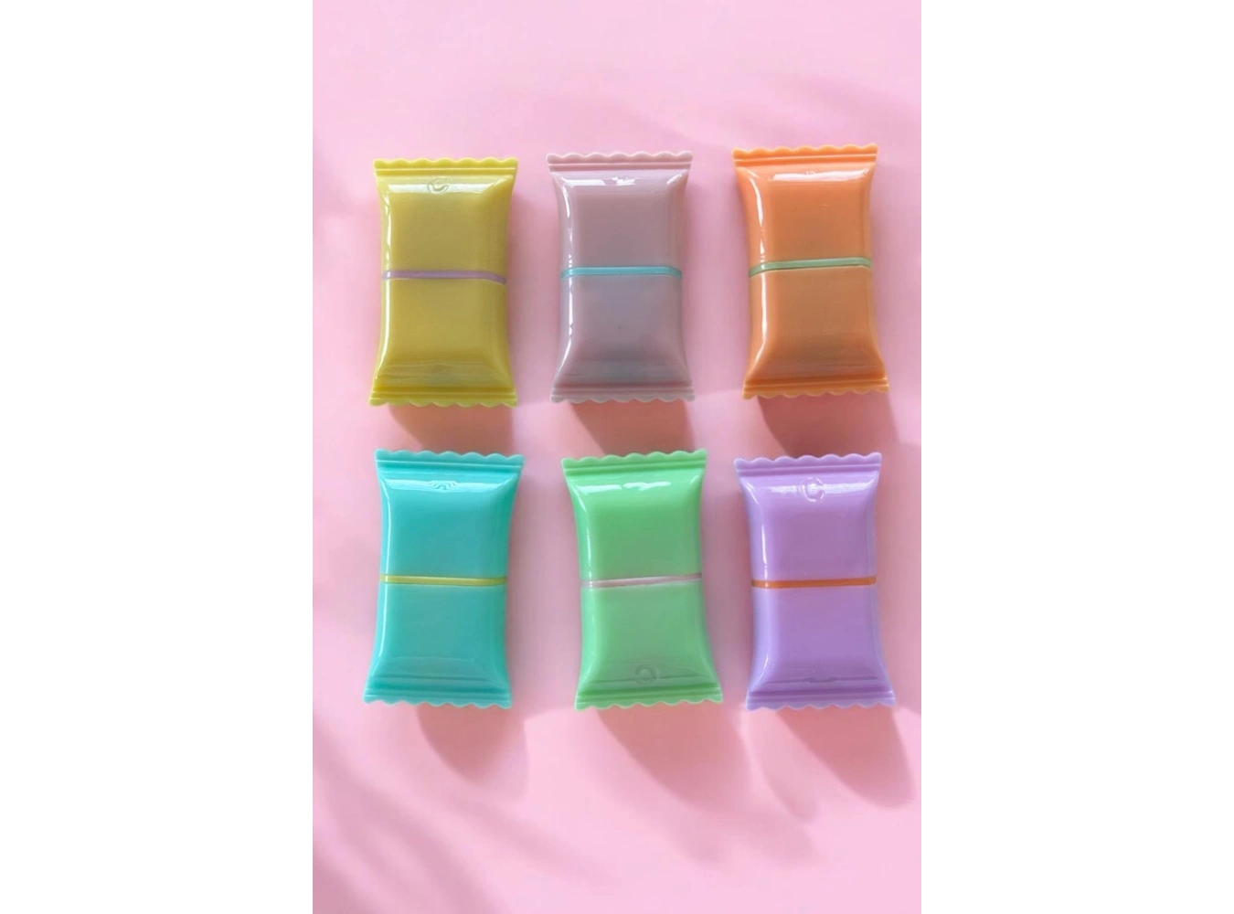 Şeker Figürlü 6lı Fosforlu Kalem Set