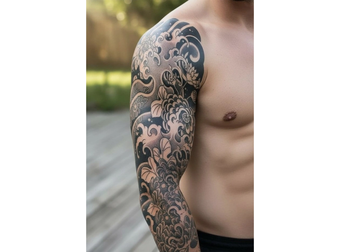 Şekilli Kol Sonradan Kararan Yarı Kalıcı Geçici Dövme Tattoo