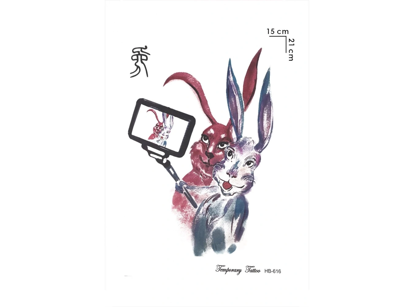 Selfie Tavşan Geçici Dövme Tattoo