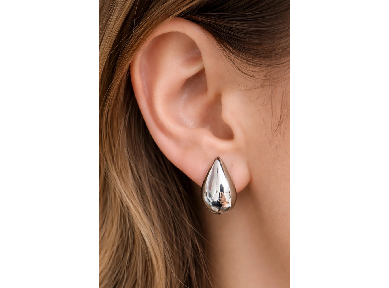 Silver Renk Çelik Küpe (Çift)