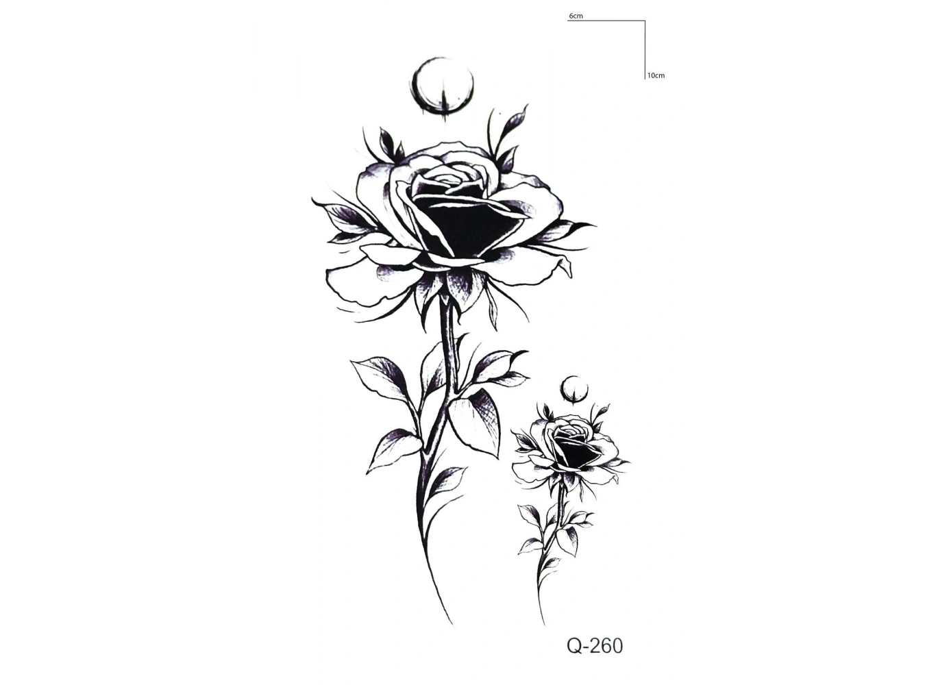 Siyah Gül Mini Geçici Dövme Tattoo