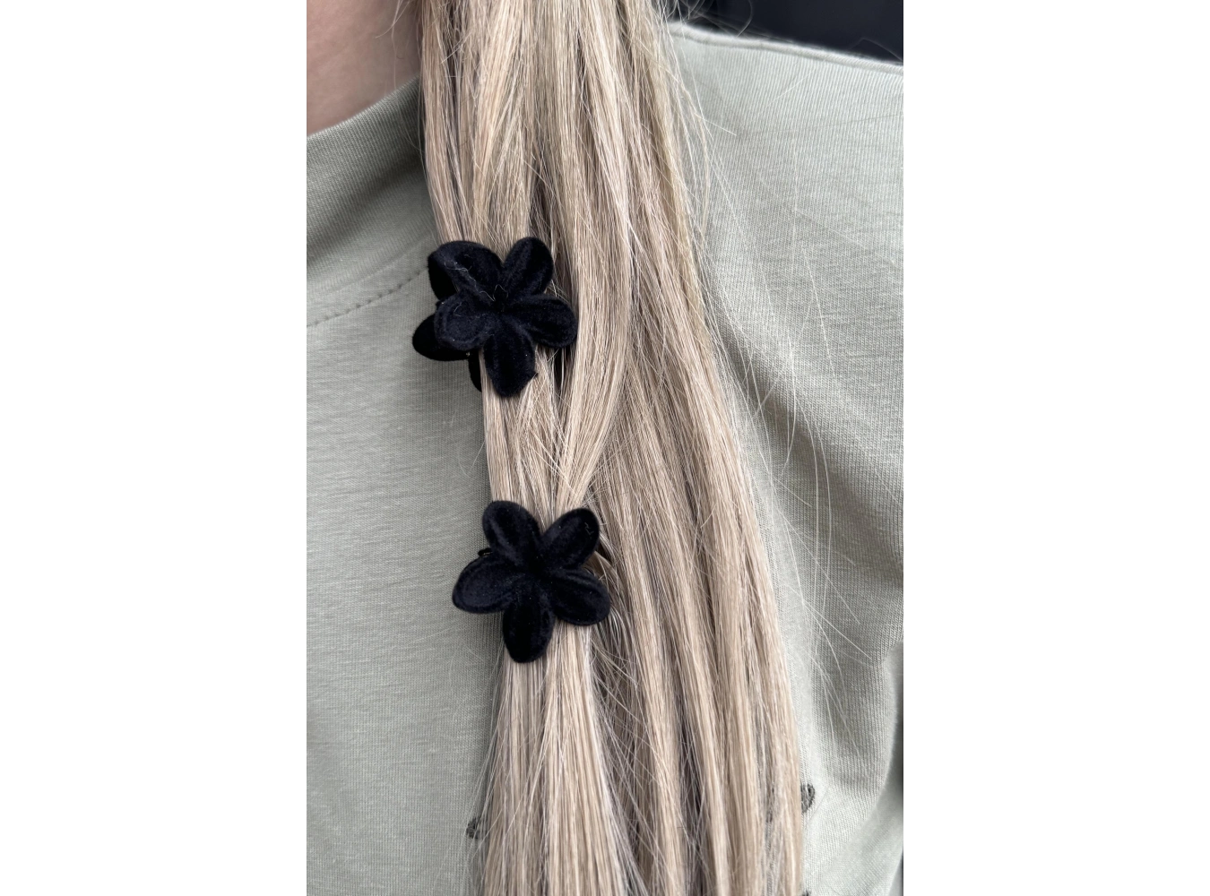 Siyah Renk 2li Kadife Lotus Mandal Toka