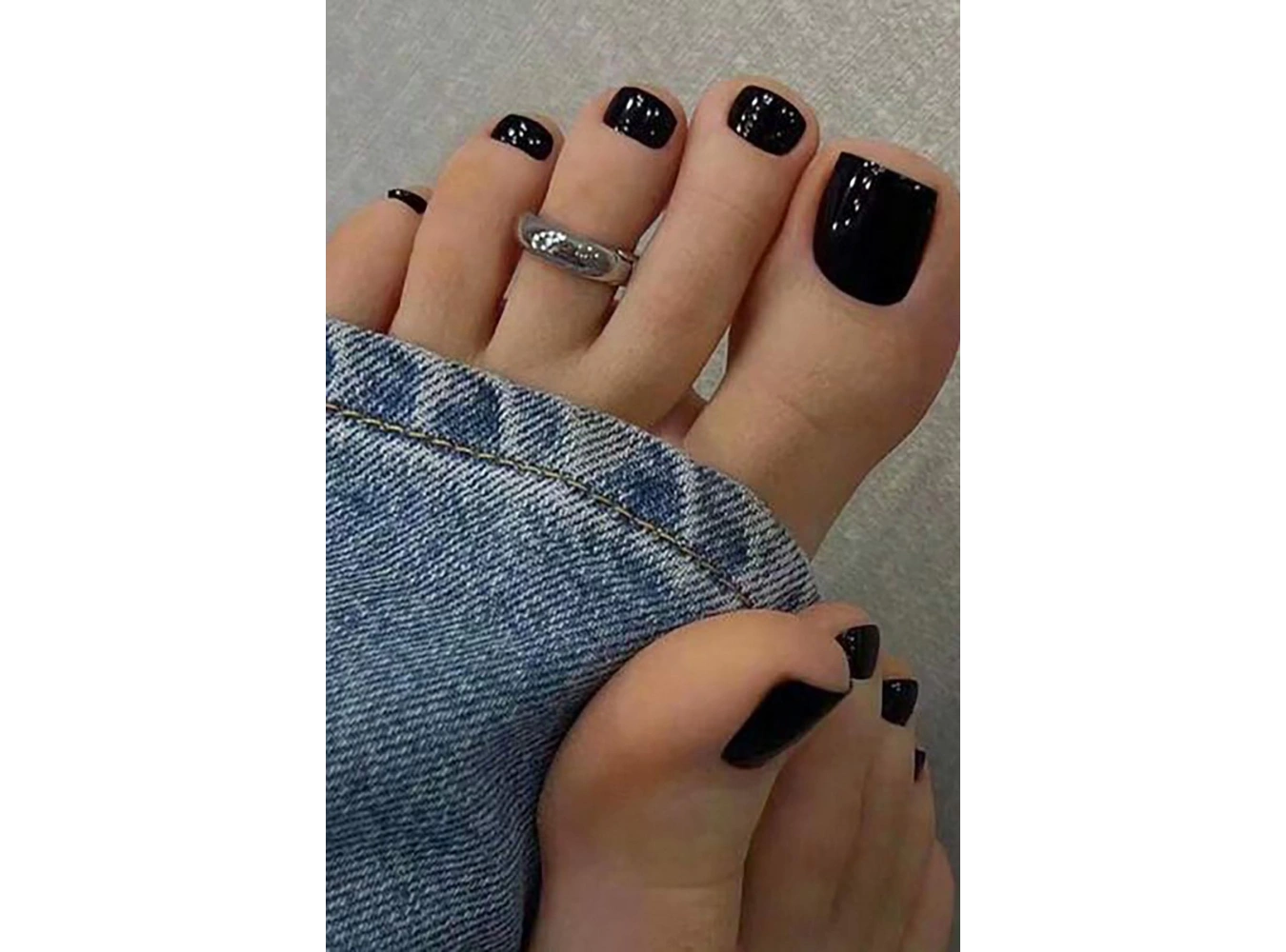 Siyah Renk 24lü Ayak Takma Tırnak Seti