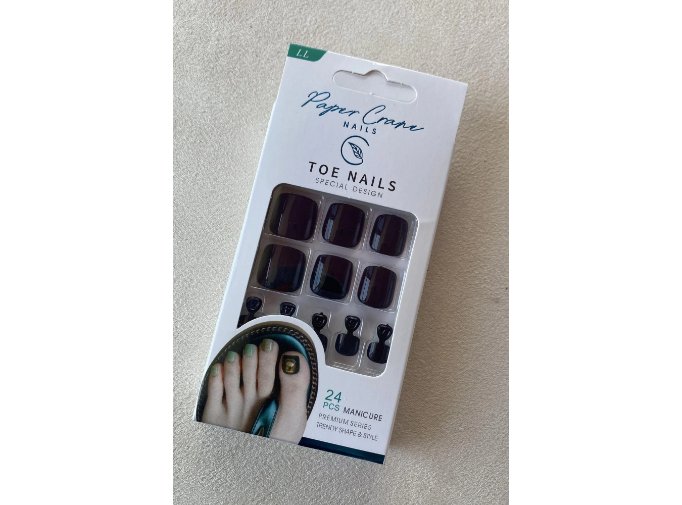 Siyah Renk 24lü Ayak Takma Tırnak Seti